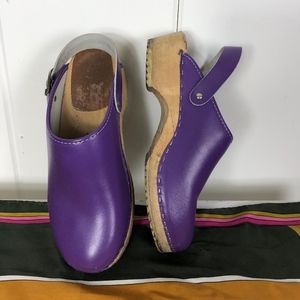 Purple Wooden Clog Size 40